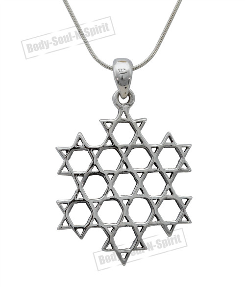 925 Silver Israel Star of David magen Shield Necklace holyland judaica soul Gift