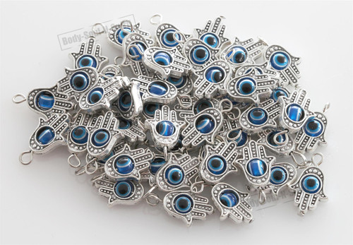 DIY lot of 100 HAMSA HAND "Evil Eye" Lucky Charm Pendant Kabbalah Jewelry