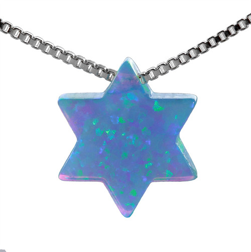 Sterling Silver 925 pink OPAL Star of David Pendant necklace soul