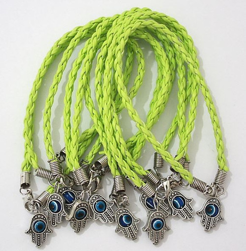 Hamsa Hand String Green Evil Eye Lucky Spiritual Bracelets Success Protection