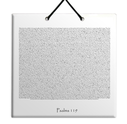 Holy TEHILLIM Psalms Chapter: 119 Wall Hanging Tile Decor Torah Bible Judaica