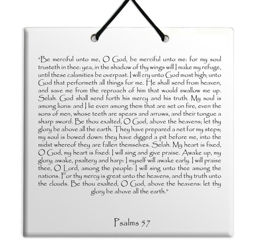Holy TEHILLIM Psalms Chapter: 57 Wall Hanging Tile Decor Torah Bible Judaica