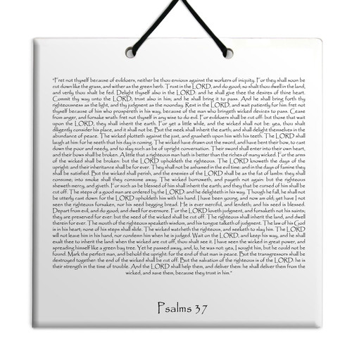 Holy TEHILLIM Psalms Chapter: 37 Wall Hanging Tile Decor Torah Bible Judaica