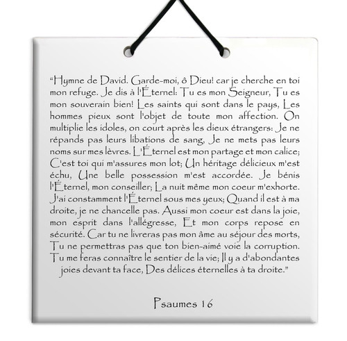 TEHILIM Psaumes Chapitre 16: Décoration Accrochage mural Torah Bible Judaica TEHILIM Psaumes Chapitre 16: Décoration Accrochage mural Torah Bible Judaica