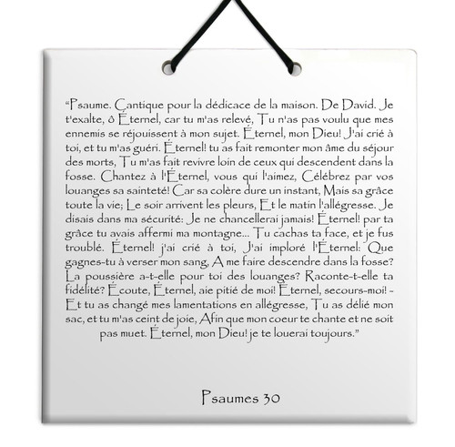 TEHILIM Psaumes Chapitre 30: Décoration Accrochage mural Torah Bible Judaica TEHILIM Psaumes Chapitre 30: Décoration Accrochage mural Torah Bible Judaica