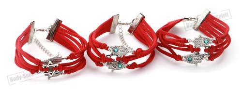 3 Magen David Lucky Success spiritual STRING Bracelet Kabbalah protection Hamsa