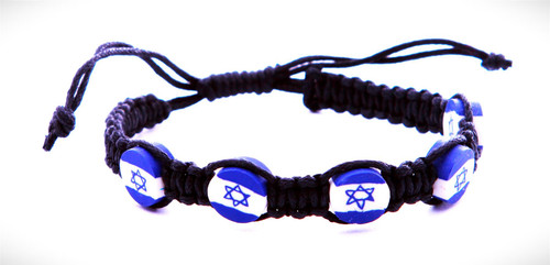 Navy Braided Bracelet Lucky Charm Jewelry Star of David Israel flag pendant
