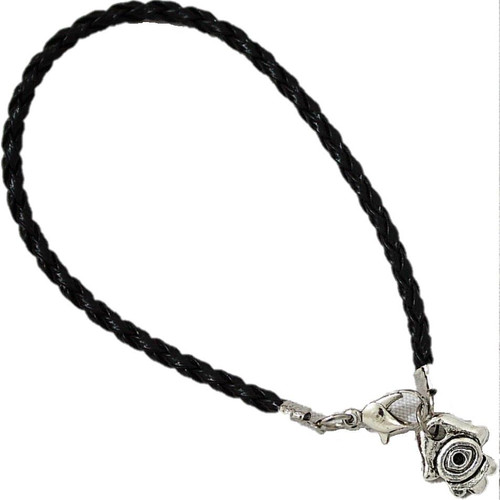 BLACK Braided String Bracelet Lucky Charm Hamsa Pendant Kabbalah Jewish Jewelry