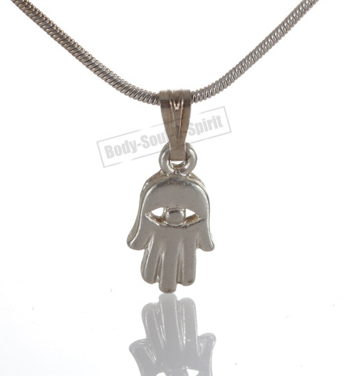 Silver Plated Necklace Hamsa with Evil Eye Pendant Jewish Judaica Kabbalah Silver Plated Necklace Hamsa with Evil Eye Pendant Jewish Judaica Kabbalah