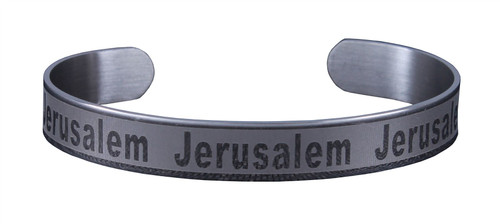 Holy spiritual Jerusalem rhodium Bracelet Stainless Wrist cuff Jewish Kabbalah