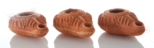 Lot of 3 Antique Biblical Replica Ancient OIL LAMP Israel Judaica Hanukkah Gift