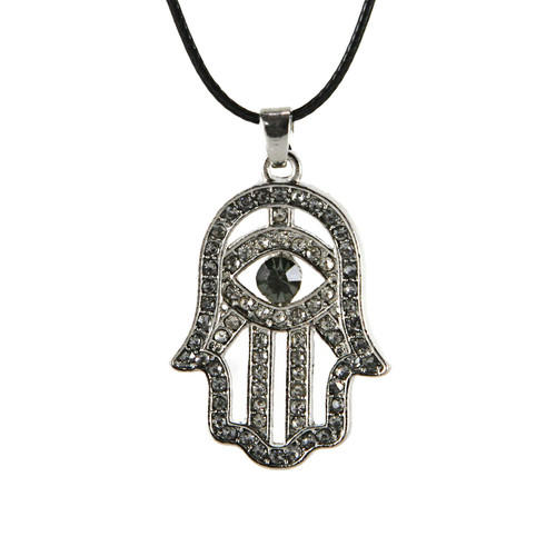 Hamsa Necklace Hand of God Black Evil Eye Charm Pendant Jewish Judaica Kabbalah Hamsa Necklace Hand of God Black Evil Eye Charm Pendant Jewish Judaica Kabbalah