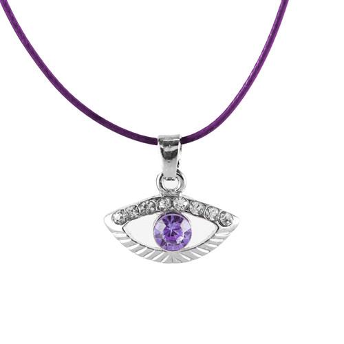 Purple Evil Eye Necklace LUCKY Charm Amulet Pendant Jewelry Judaica Kabbalah