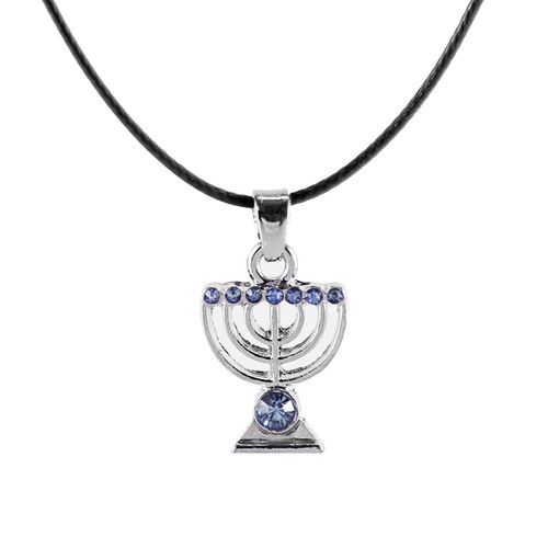 Sky Jewish MENORAH Hanukkah lamp Necklace Israel Kabbalah Judaica Jewelry gift