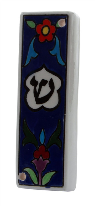 Shaddi Armenian Ceramic Hebrew Mezuzah 10CM Case Israel Jewish Judaica Holy Gift