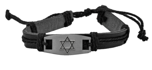 stylish Jewish Cuff Metal Star of David Bangle Leather Bracelet Wristband surfer stylish Jewish Cuff Metal Star of David Bangle Leather Bracelet Wristband surfer