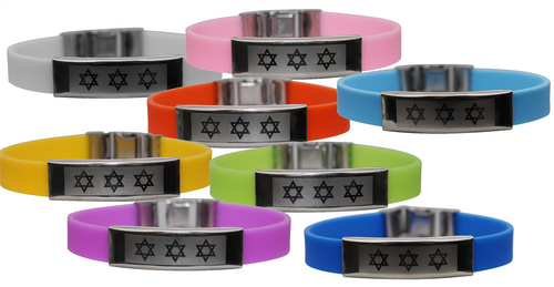 Mix Stars of David Metal Rubber Jewish silicone HolyLand Bracelet Wristband Mix Stars of David Metal Rubber Jewish silicone HolyLand Bracelet Wristband