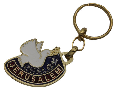 White Peace dove SHALOM Key Chain Holy JERUSALEM Amulet Pendant Lucky Charm White Peace dove SHALOM Key Chain Holy JERUSALEM Amulet Pendant Lucky Charm