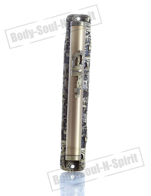 Pewter plated Mezuzah Mezuza Case 12cm /4.7" Judaica Jewish HOLYLAND VIEW Israel