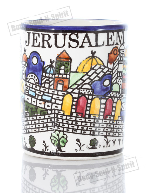 Jerusalem souvenir Ceramic Armenian Coffee Mug Holy Land Judaica Gift