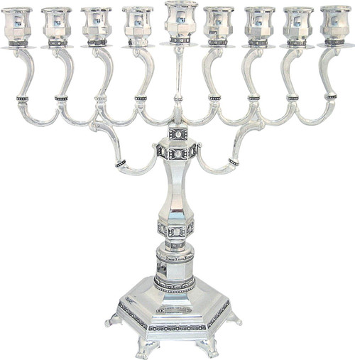 Hanukkah Menorah Diamond Design Ornament 9 Branch Candles Holder TRADITIONAL