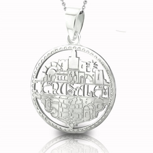 316 stainless Steel Silver Old City Jerusalem skyline necklace Pendant Jewelry