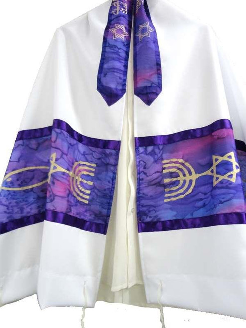 90/180cm Hand Painted Silk Traditional Messianic Seal Tallit Talit Prayer holy Shawl