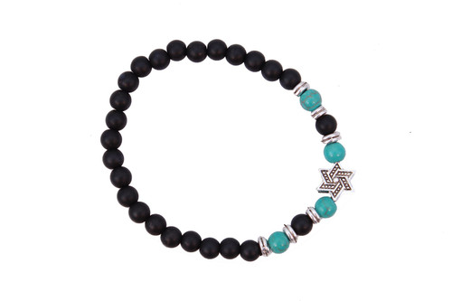 STYLISH jewish star of david MODERN soul Beades Charm Pendant Bangle Bracelet