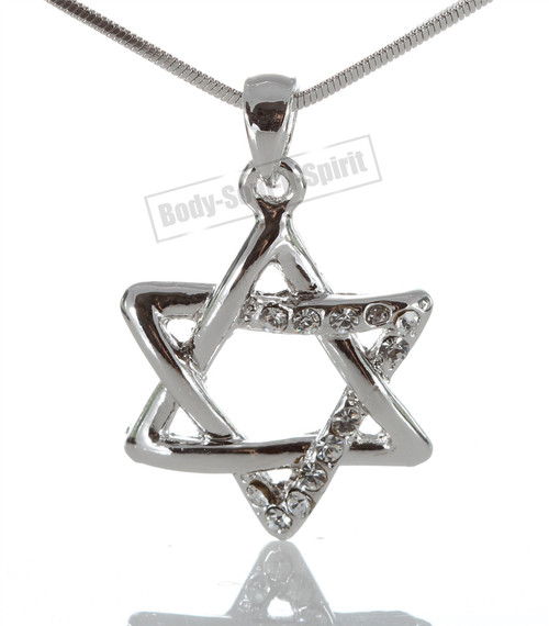 Kabbalah Silver color Jewish charm "Star of David" Pedent Necklace Judaica