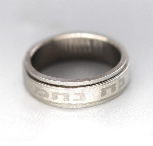 Rotating Stainless Steel Ring Rabbi Nachman evil eye Protected Judaica hoop gift Rotating Stainless Steel Ring Rabbi Nachman evil eye Protected Judaica hoop gift