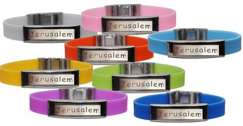 Jrusalem Rubber Elegant Jewish Classic Look silicone Bracelet Wristband