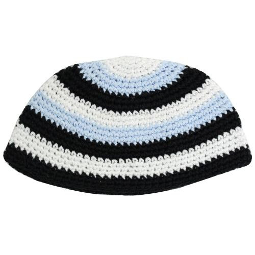 Classic skullcap Stripe Knitted Kippah Yarmulke Tribal Jewish Hat covering dome Classic skullcap Stripe Knitted Kippah Yarmulke Tribal Jewish Hat covering dome
