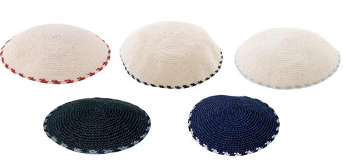 Handmade Classic THIN ELEGANT dense knitting DMC kippah 9cm cupola Yarmulke Handmade Classic THIN ELEGANT dense knitting DMC kippah 9cm cupola Yarmulke