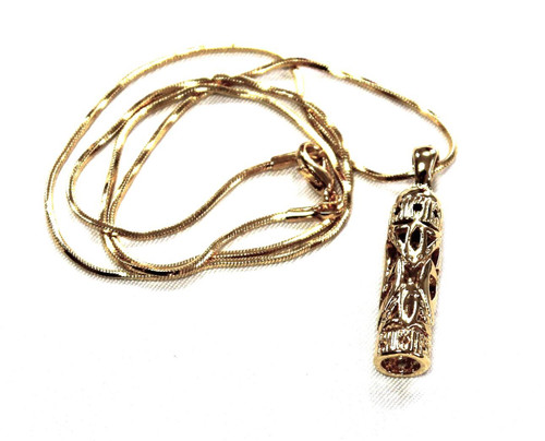 Antique vintage Mezuzah Necklace LUCKY charm authentic Pendant Jewelry Judaica gift