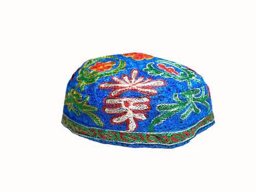 Sky Floral Buchari Kippah Yarmulke Tribal Jewish Kippa Israel Hat Covering Cap