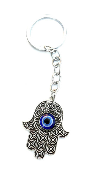 LUCKY HAMSA Key Chain Evil Eye Amulet Pendant Judaism Kabbalah Jewish Charm