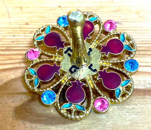 Israel Holiday Sevyvon Hanukah Tradition Kids toy pomegranates Jewish Dreidel 