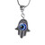 Blue Hamsa Hand of Fatima EVIL EYE Necklace good Lucky charm Choker karma Pendant