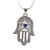White Hamsa Necklace Hand of God Evil Eye Charm Pendant best idea gift Jewish Judaica Kabbalah