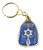 Magen Star of David & Israel Menorah Judaism Blue Key Chain Amulet Pendant Charm