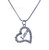 Rhodium love heart Pendant Necklace Chain Women girlfriend BBF beautiful gift