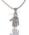 Silver Plated Hamsa Necklace Pendant lucky charm Jewish Judaica Kabbalah