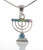 Holyland Lamp Menorah Necklace CLEAR BEADS LUCKY charm Jewelry candelabrum gift Holyland Lamp Menorah Necklace CLEAR BEADS LUCKY charm Jewelry candelabrum gift