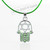 Green HAMSA "Star of David" Necklace Crystals silver Tone Amulet Pendant Jewish Green HAMSA "Star of David" Necklace Crystals silver Tone Amulet Pendant Jewish
