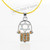 Orange HAMSA "Star of David" Necklace Crystals silver Tone Amulet Pendant Jewish Orange HAMSA "Star of David" Necklace Crystals silver Tone Amulet Pendant Jewish
