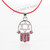 Red HAMSA "Star of David" Necklace Crystals silver Tone Amulet Pendant Jewish Red HAMSA "Star of David" Necklace Crystals silver Tone Amulet Pendant Jewish