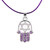 Purple HAMSA "Star of David" Necklace Crystals Amulet Pendant Jewish