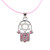 Pink HAMSA "Star of David" Necklace Crystals Amulet Pendant Jewish Pink HAMSA "Star of David" Necklace Crystals Amulet Pendant Jewish