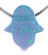 925 Sterling Silver Sky OPAL Hamsa Hand Holy Pendant Women delicate necklace