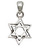 925 Sterling Silver Jewish Double Star of David classic Amulet Necklace Gift Box